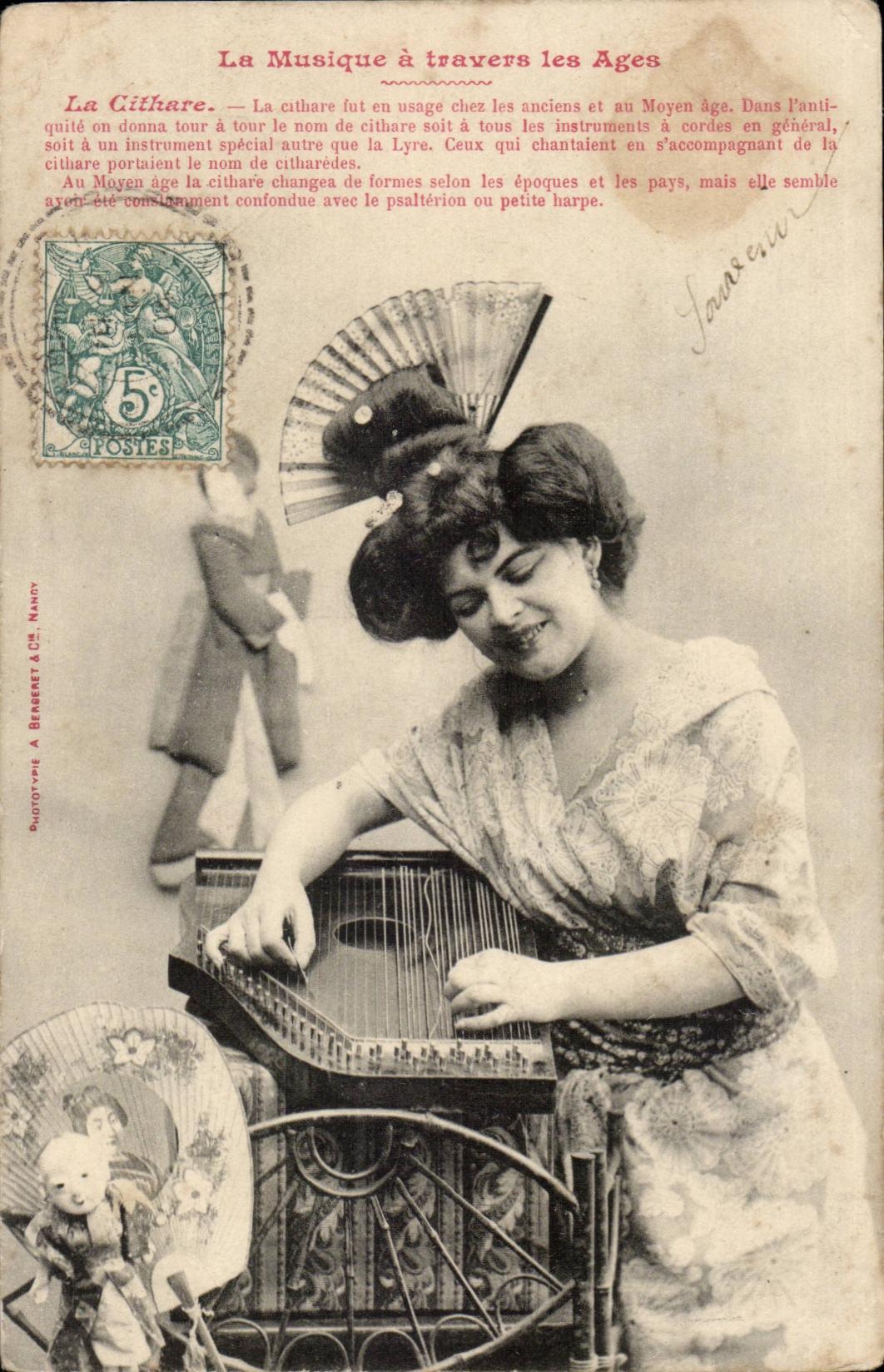CPA Fantasy Woman music through old the Zither