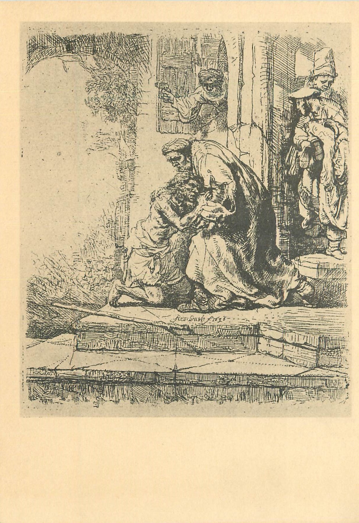CPM De ontiangigh van den verjoren Zoon Rembrandt