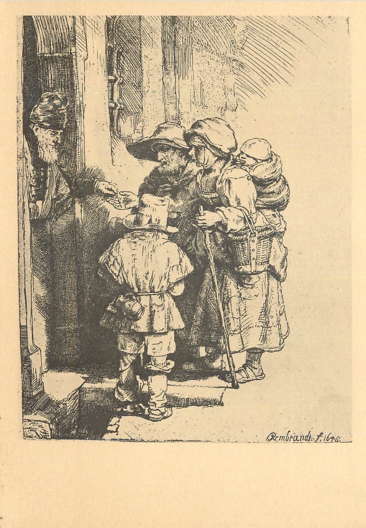 CPM Praetertjes Bedelaars aan de duer Rembrandt