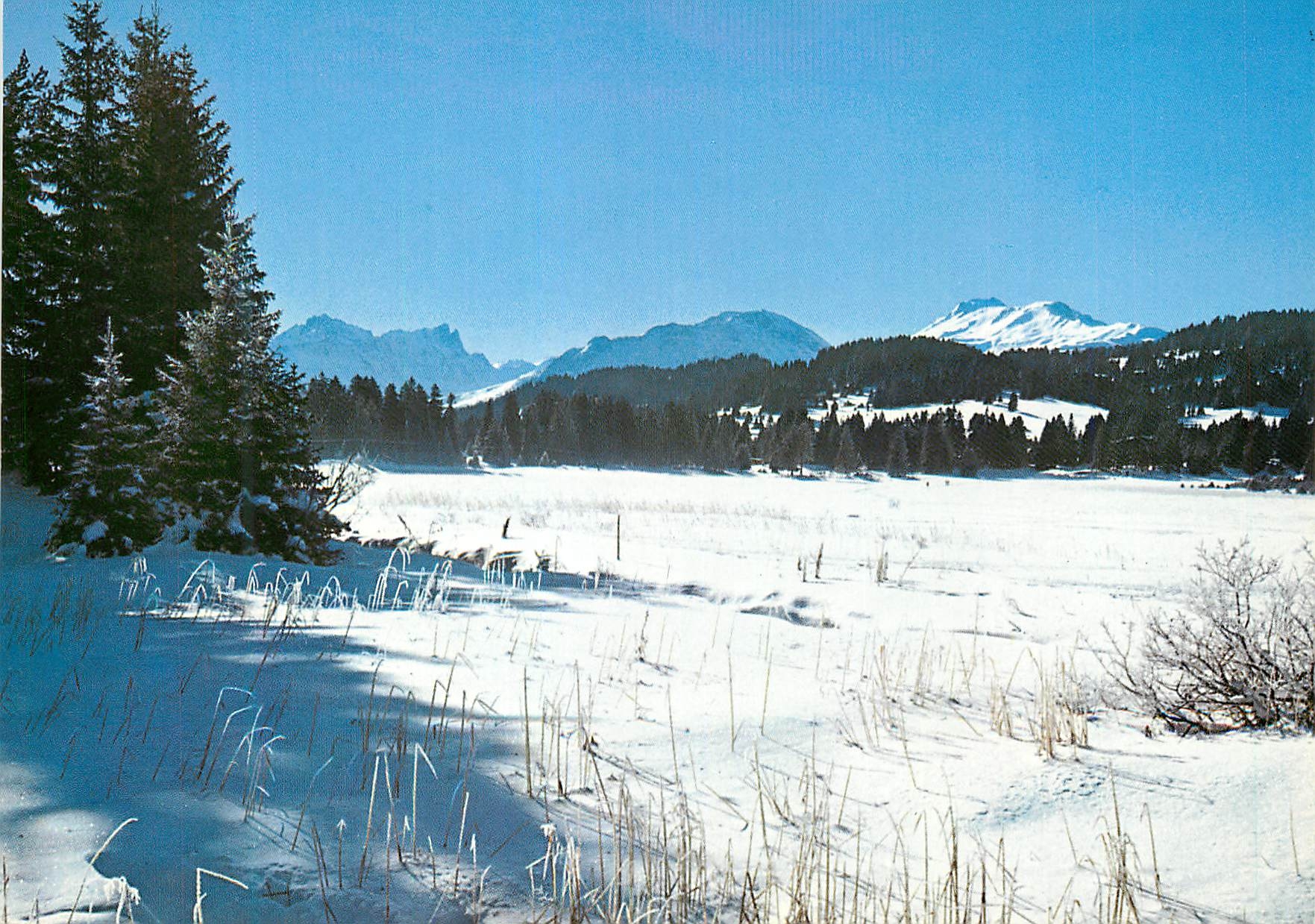 CPM Lenzerheide Valbella Heidsee mit Piz d Arbiatsh Piz Forbisch Piz Toissa und Piz Curver