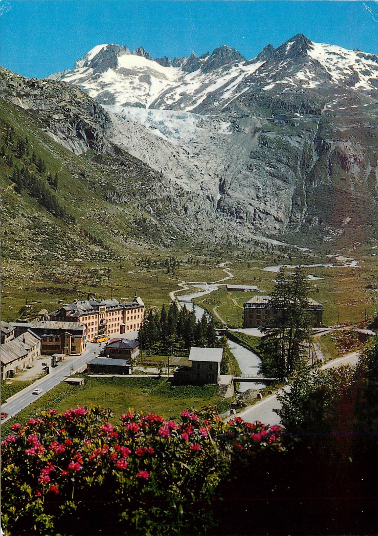 CPM Gletsch avec le glacier du Rhone et Galenstock