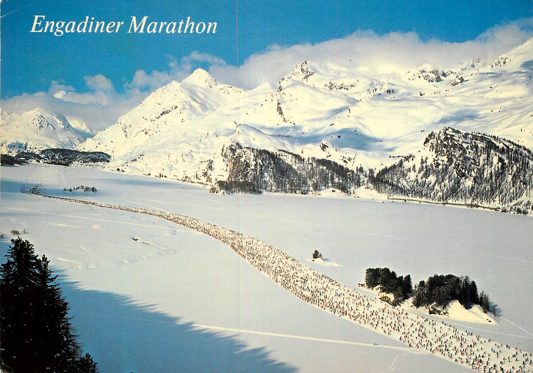 CPM Engadiner Marathon auf dem Silsersee mit Piz Longlin