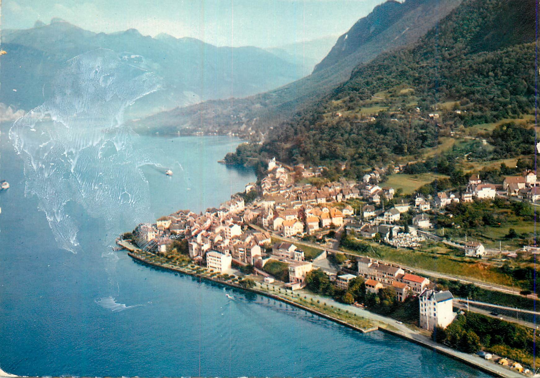 CPA St Gingolph Suisse Vue generale aerienne et les Alpes Vaudoises
