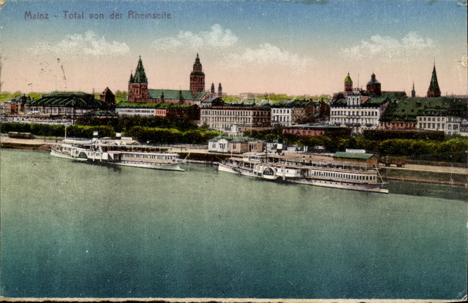 Mainz-total von DER Rheinseite-boot-boats-dom-CPR