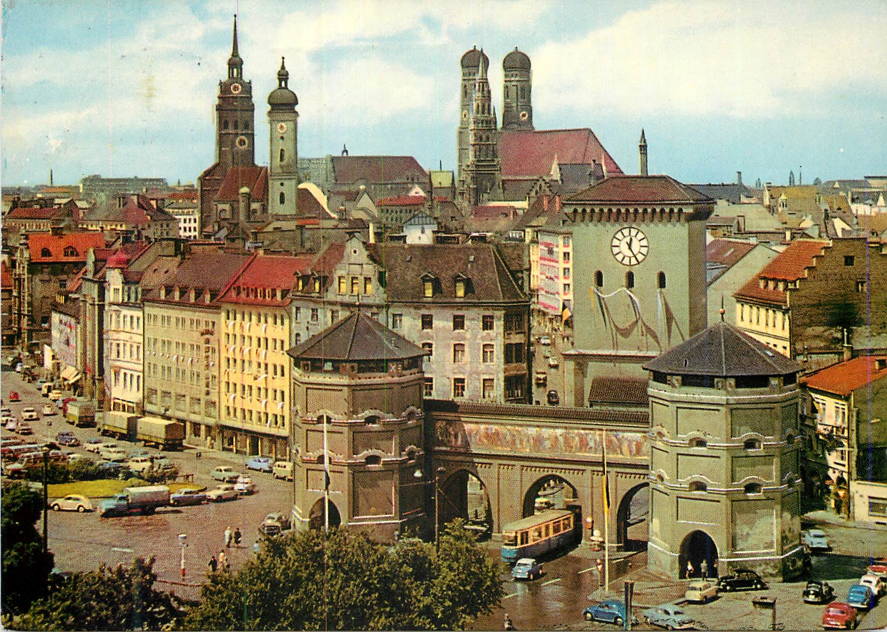 CPM Stadtpanorama mit Isartor