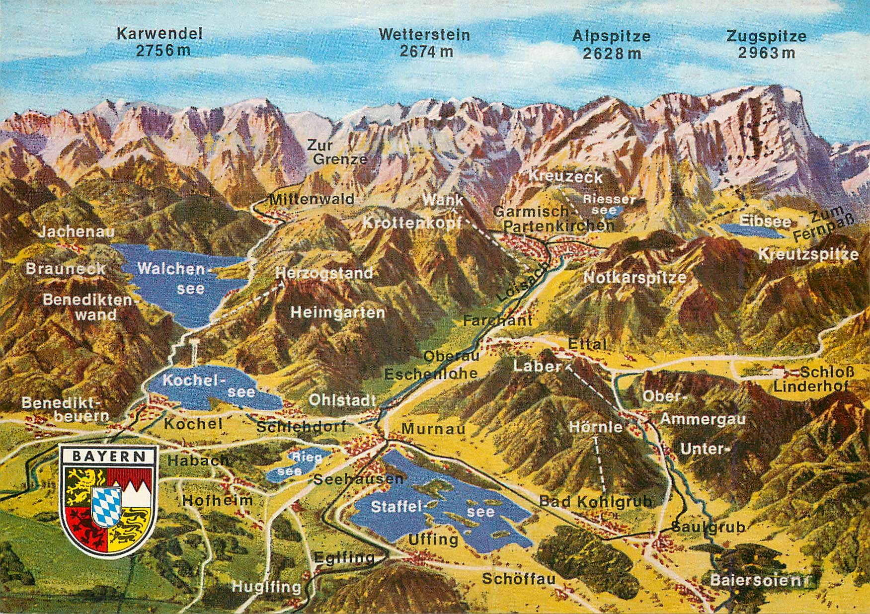 CPM Panorama vom Bayerischen Oberland Munchen