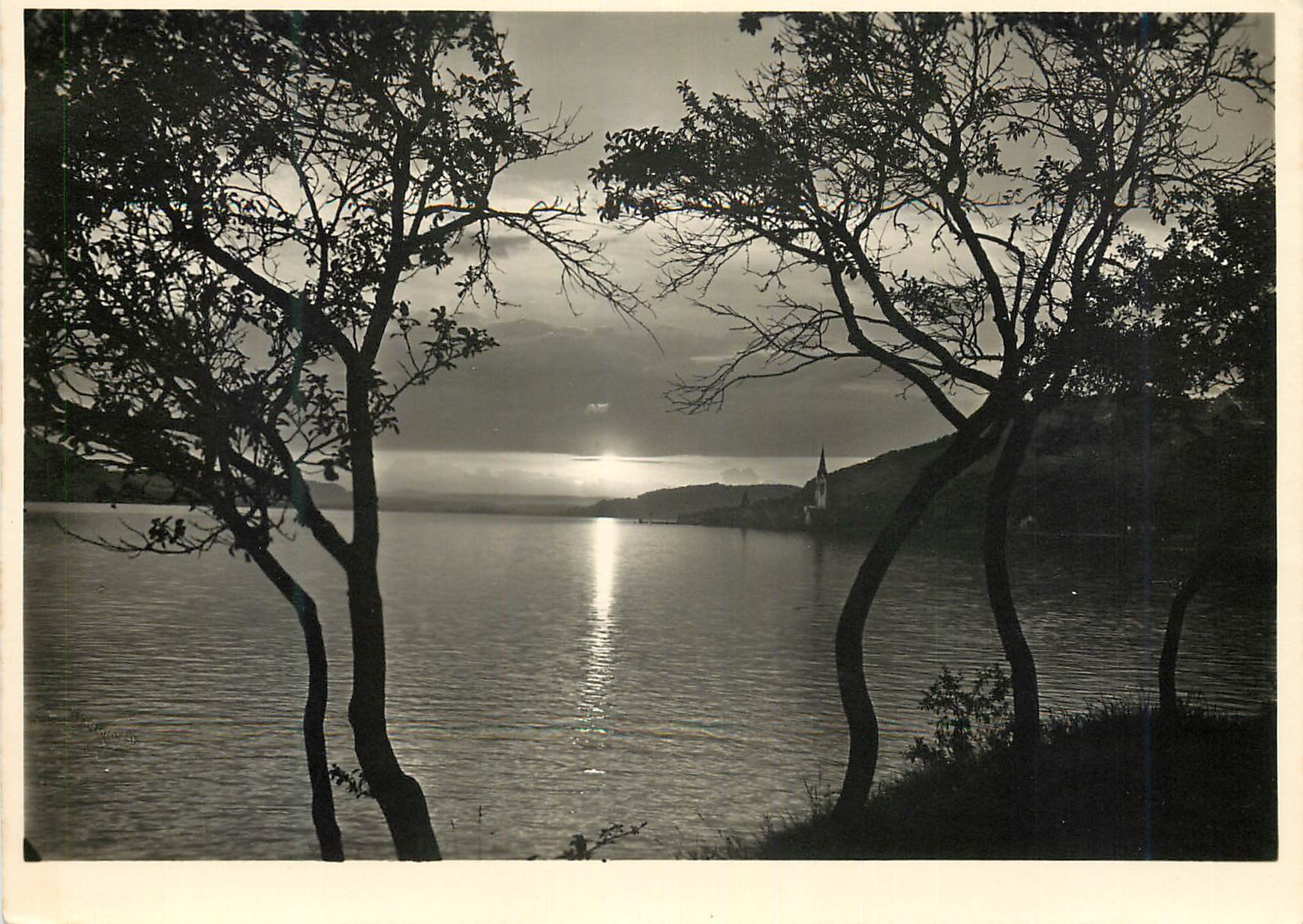 CPM Lac de Constance Coucher du soleil