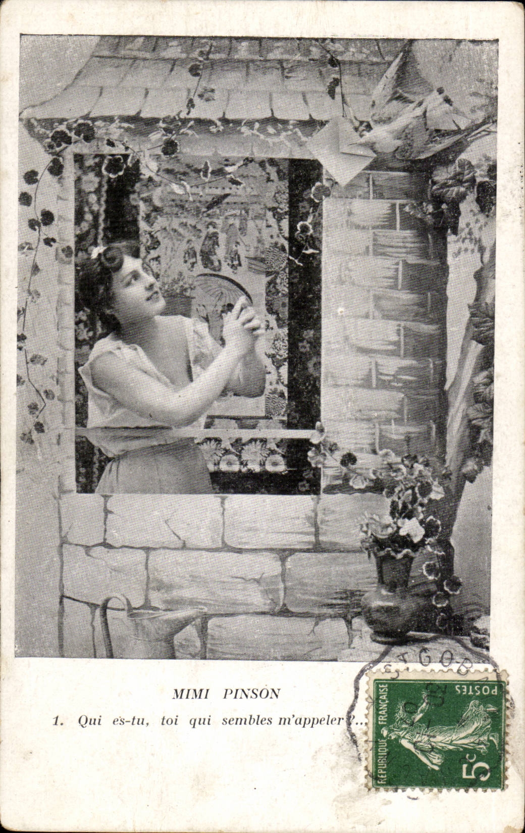 CPA Fantasy Woman Mimi Finch swallow dove