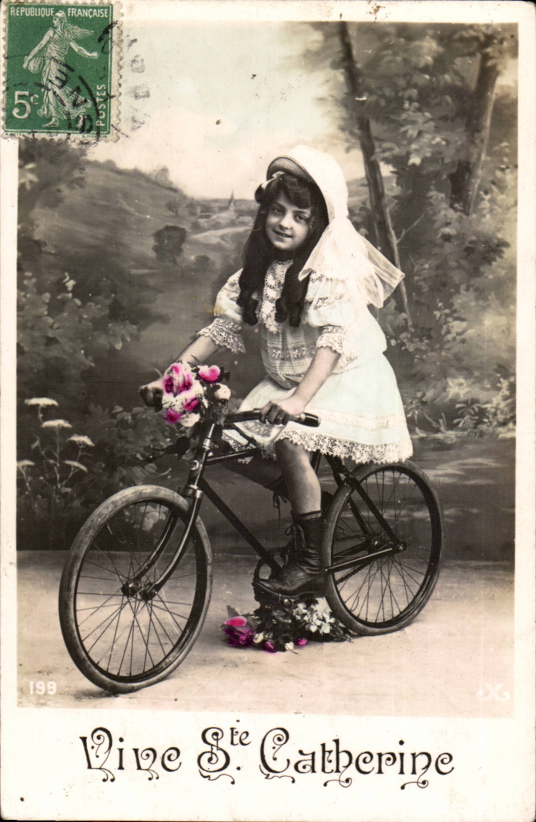 CPA Fantasy Lives Catherine Sainte (bicycle cycles)