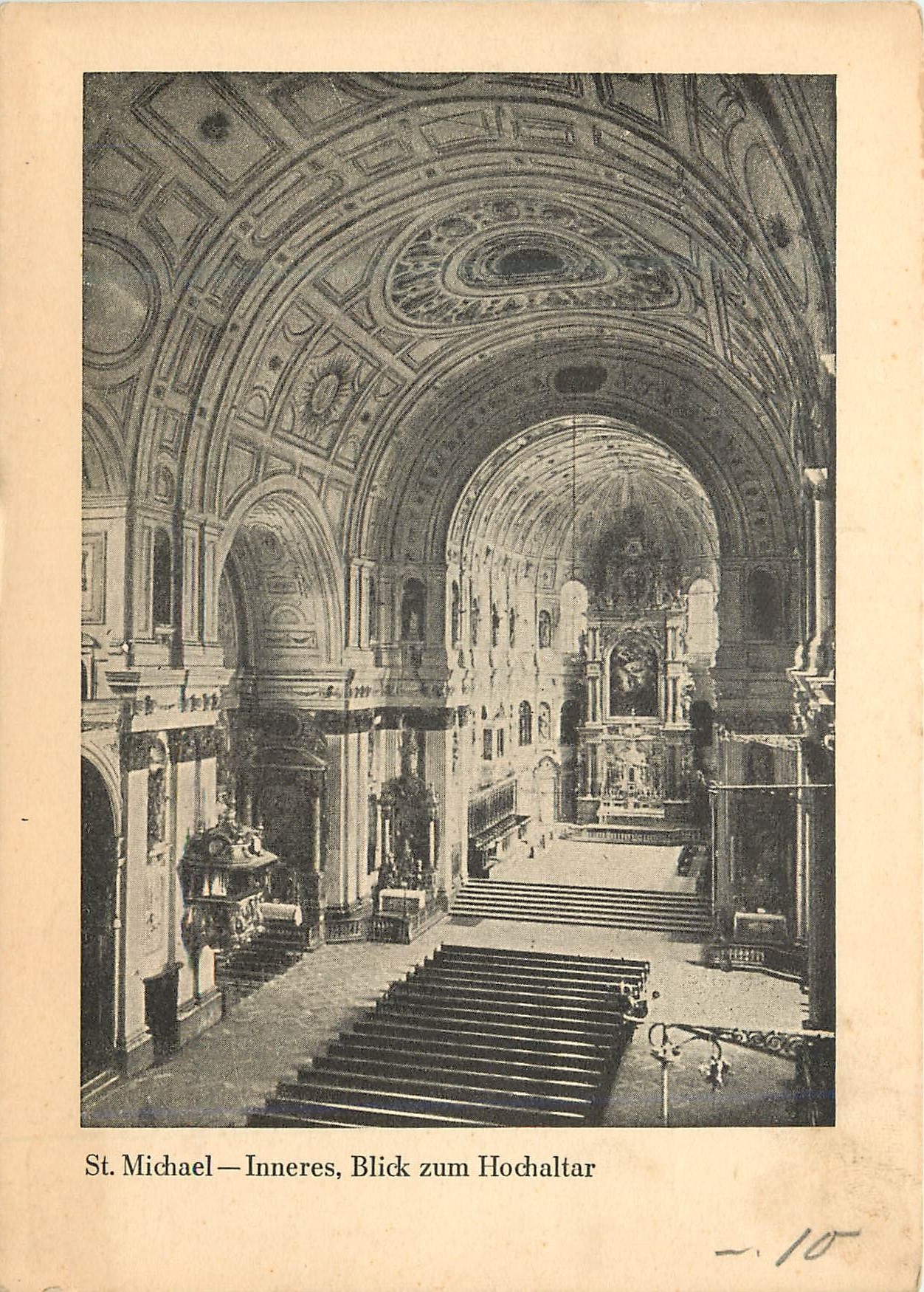 CPM Munchen St.Michaelskirche Inneres Blick zum Hochaltar