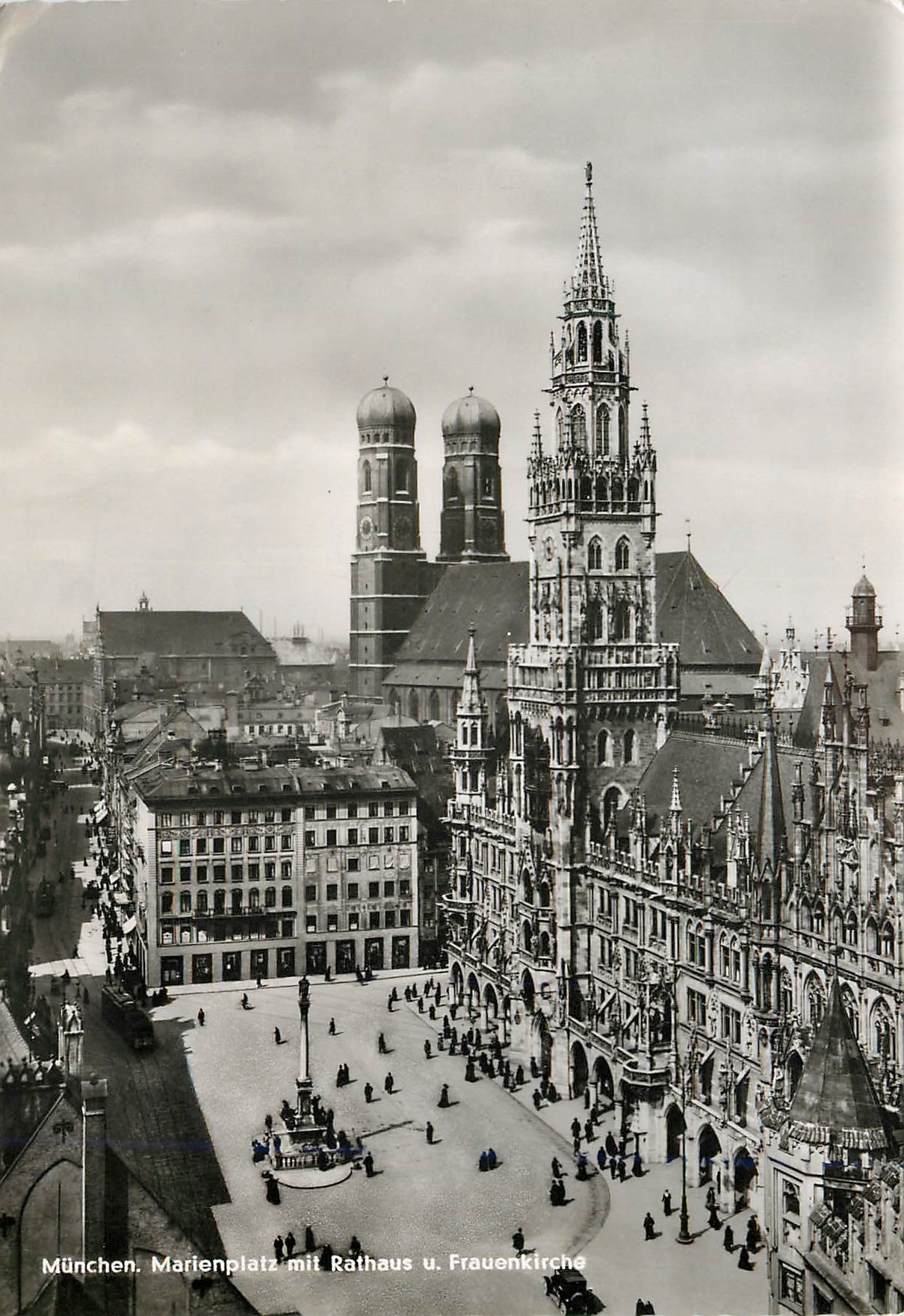 CPM Munchen Marienplatz mit Rathaus u. Frauenkirche