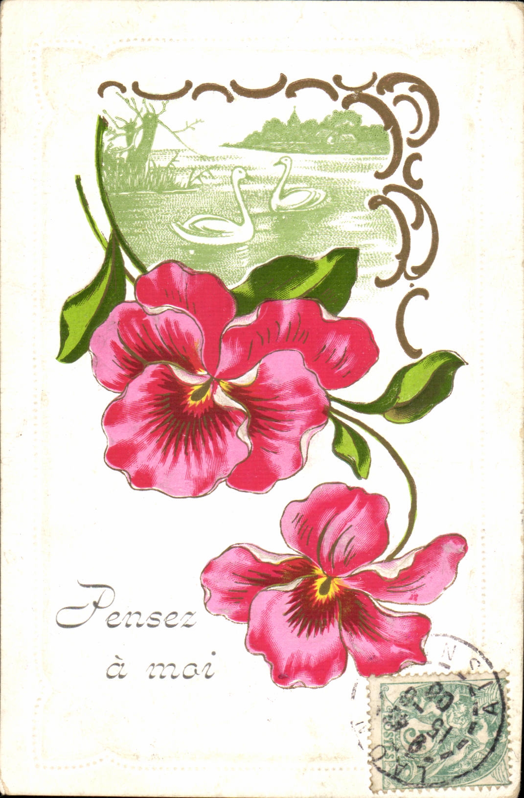 Wishes - Think has me - flower - pansy - swan - swan - CPA