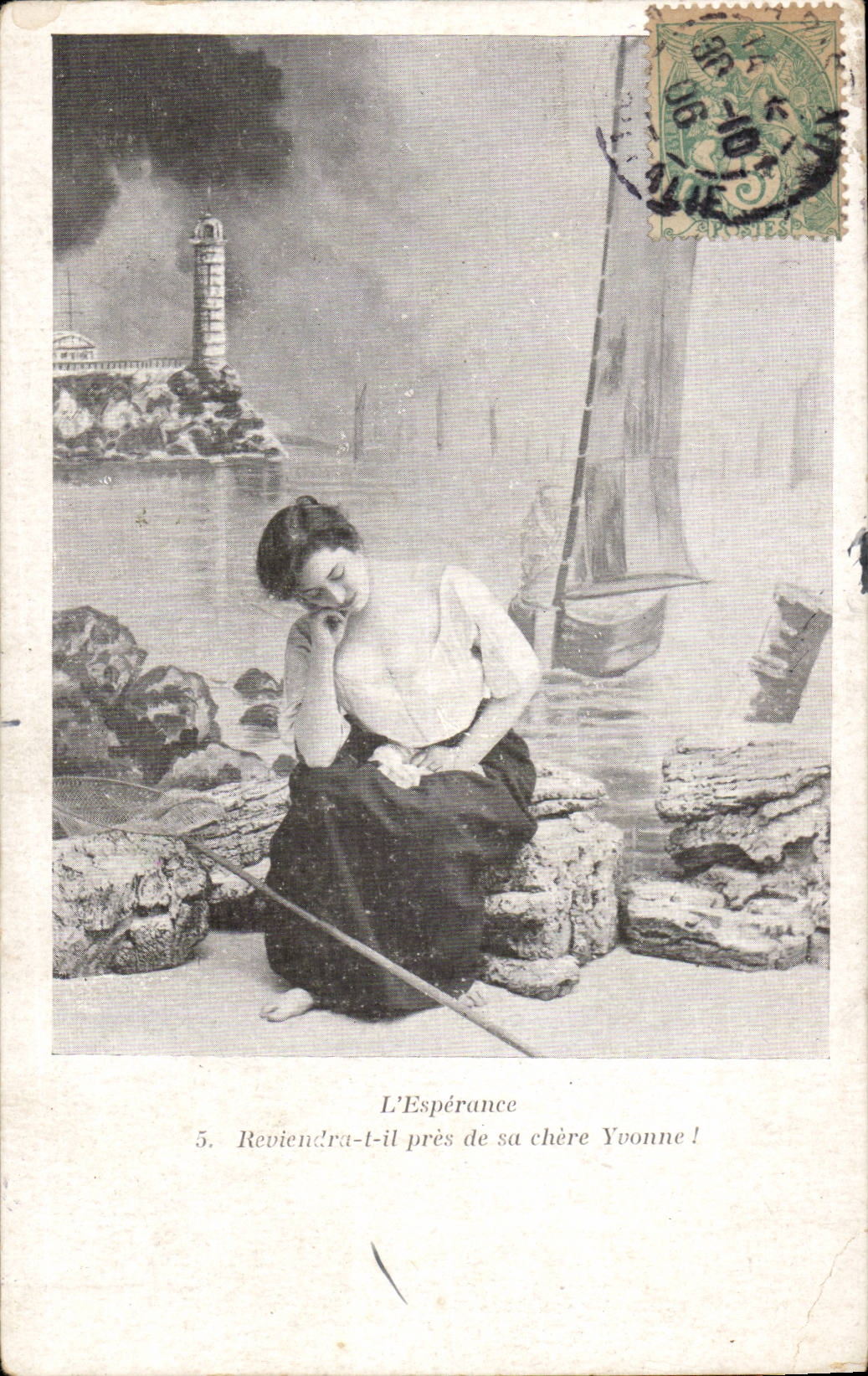 Fantasy - Fantasy - woman - Lesperance - Will return it close to its dear Yvonne - headlight - Marthe Varlet - CPA