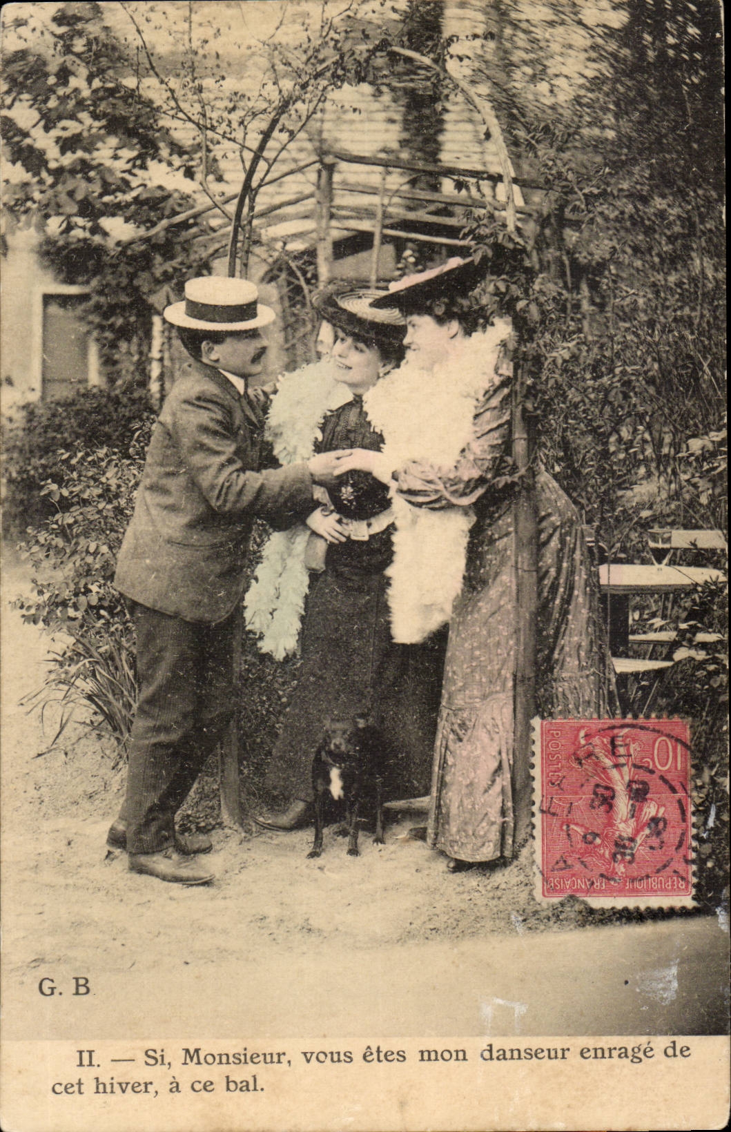 Fantaisie - La Rencontre - Si Monsieur vous etes mon deanseur enrage de cet hiver - Marthe Varlet -CPA 