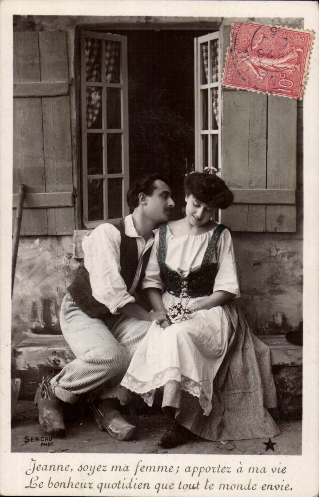 Fantaisie - Jeanette - Soyez ma femme apportez a ma vie le bonheur quotidien -Marthe Varlet - CPA 
