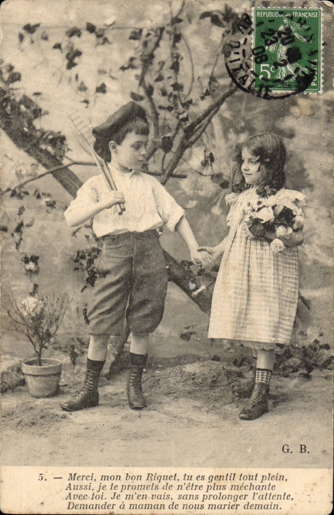 Fantasy - Children - thank you my good Riquet you are nice very full - Marthe Varlet - CPA