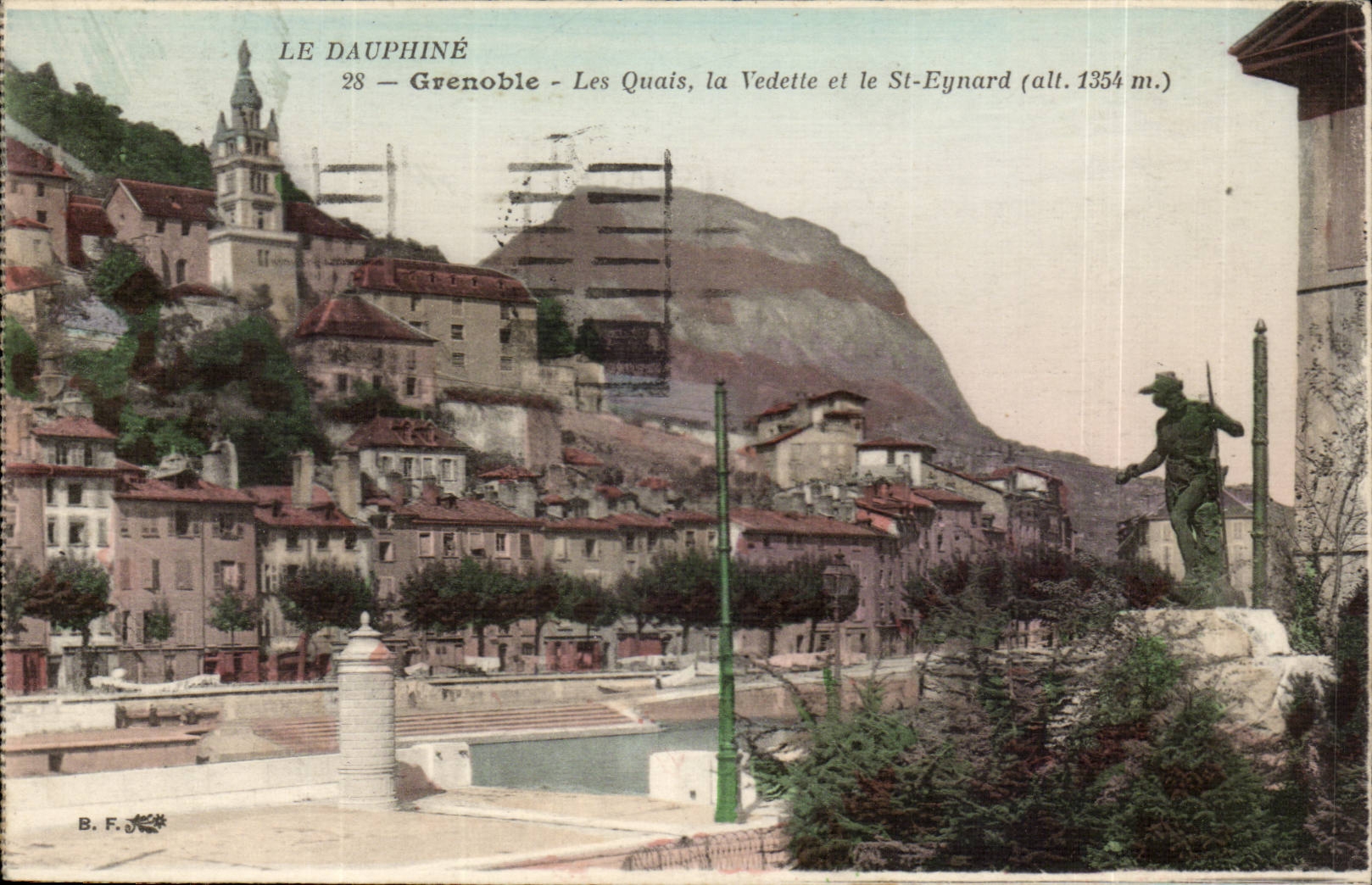 Isere - Grenoble - Dauphine Quays the high-speed motorboat and St Eynard alt 1354 - CPA