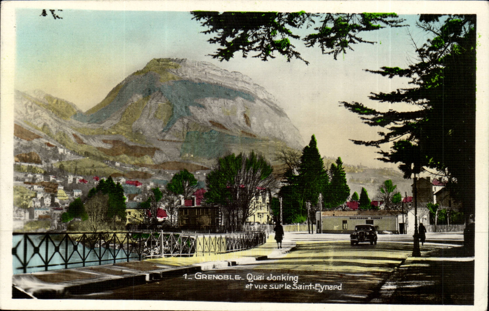 Isere - Grenoble - Jonking Quay und Anblick auf Saint Eynard - CPA