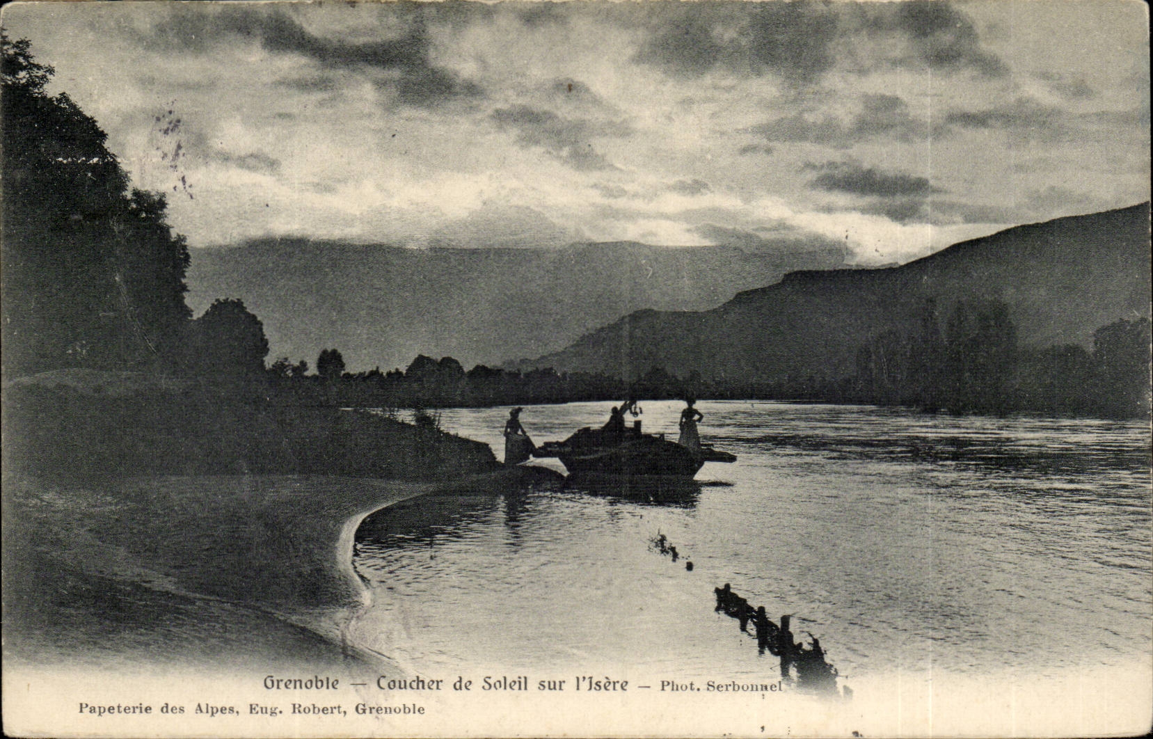 Isere - Grenoble - Sonnenuntergang auf Isere - CPA