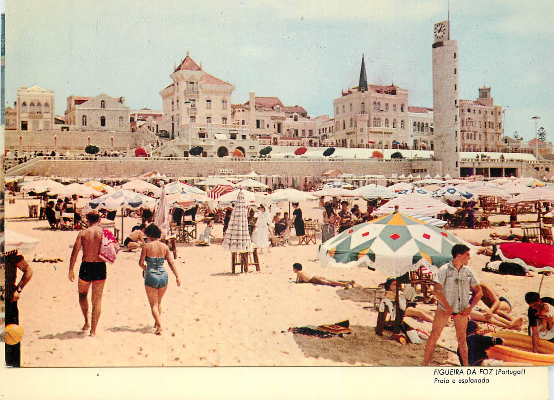 CPM Portugal Figueira da Foz Plage Esplanade