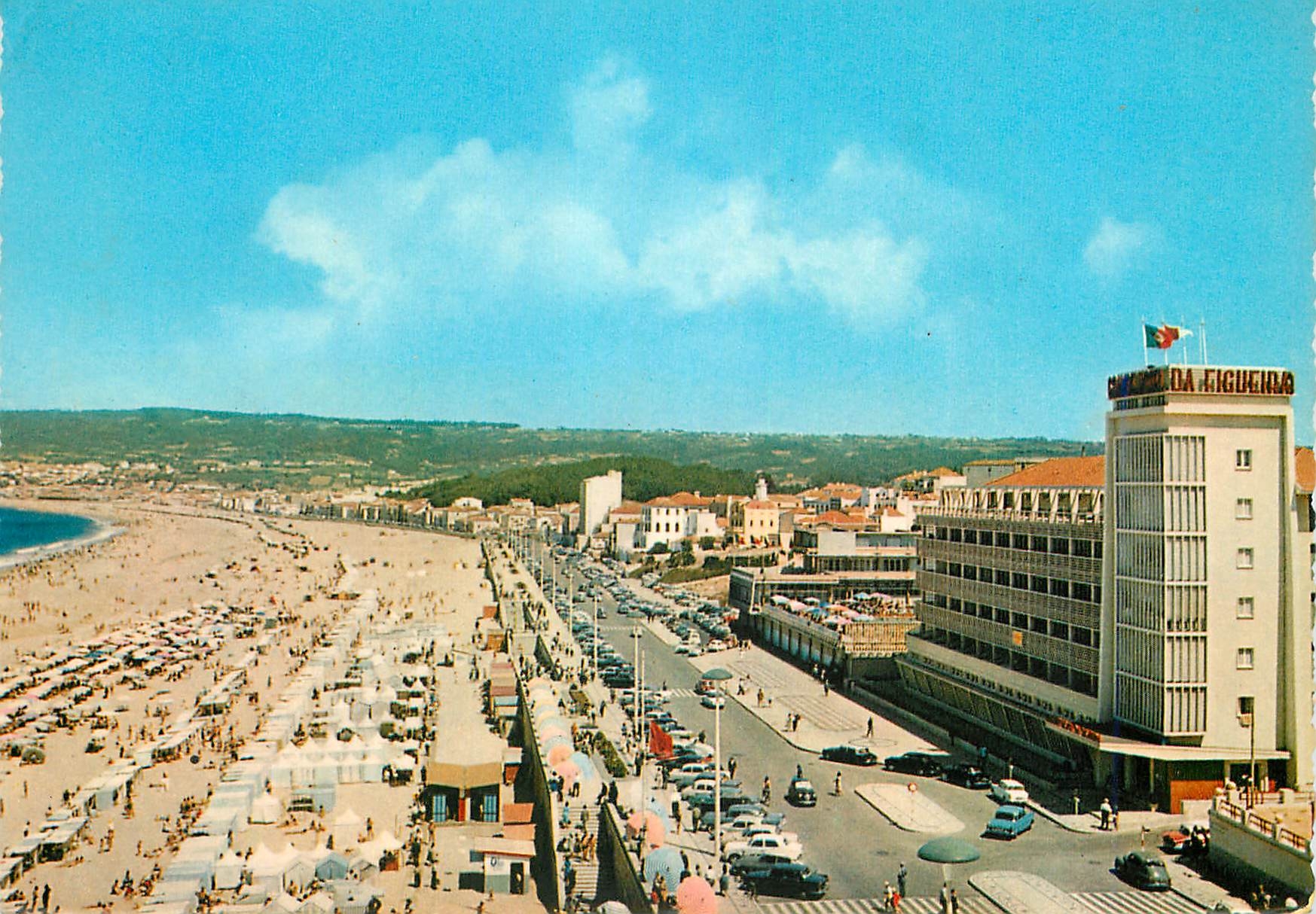 CPM Portugal Figueira da Foz Avenue Dr Oliveira Salazar Plage et Grand Hotel