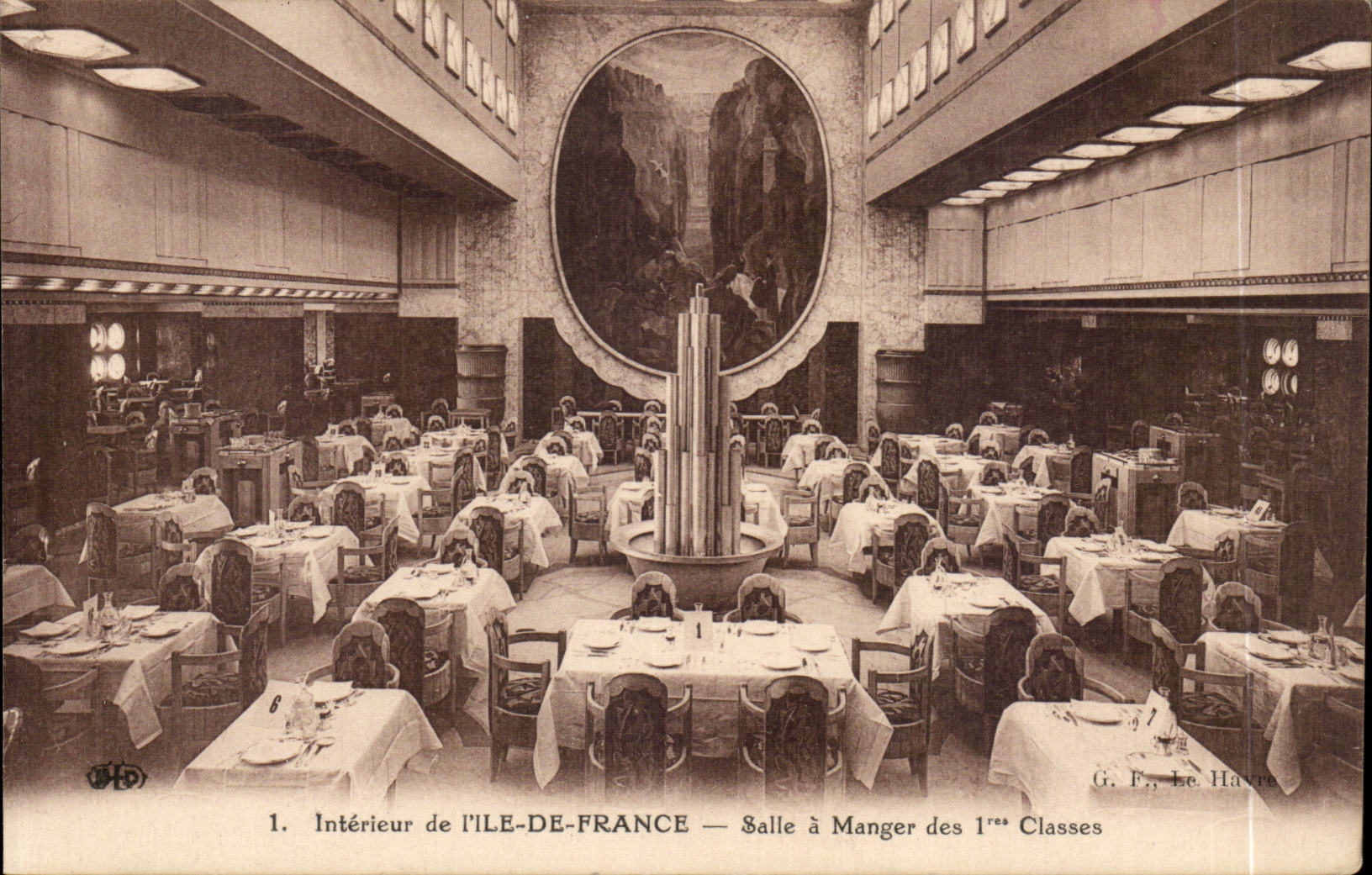 CPA Interieur of L island of France Room has mager 1st Paquebot classes