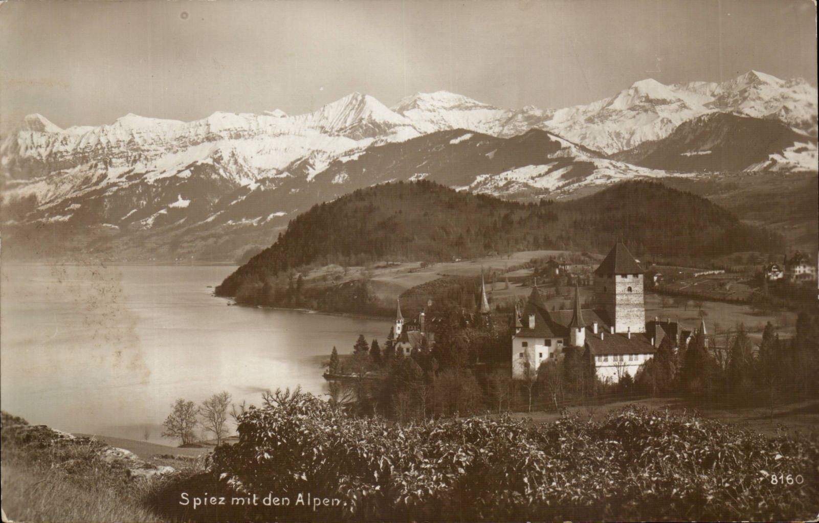 CPA Suisse Spiz mit den alpen