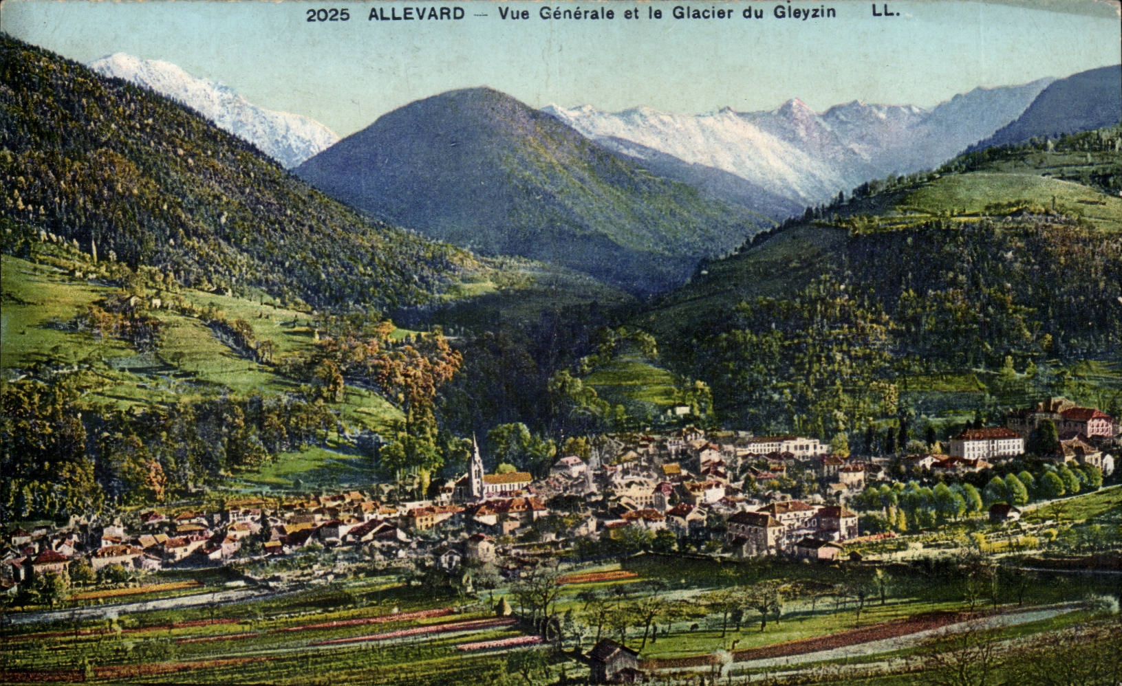 CPA Suisse Allevard Vue generale et le glacier du Gleyzin