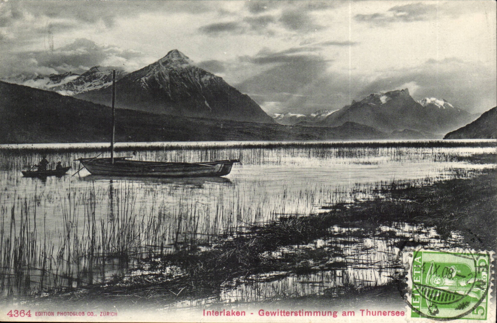 CPA Suisse Interlaken Gewitteratimmung am Thnersee