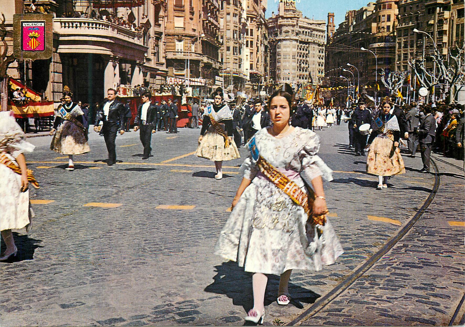 CPM Valencia Place du Caudillo en Fallas