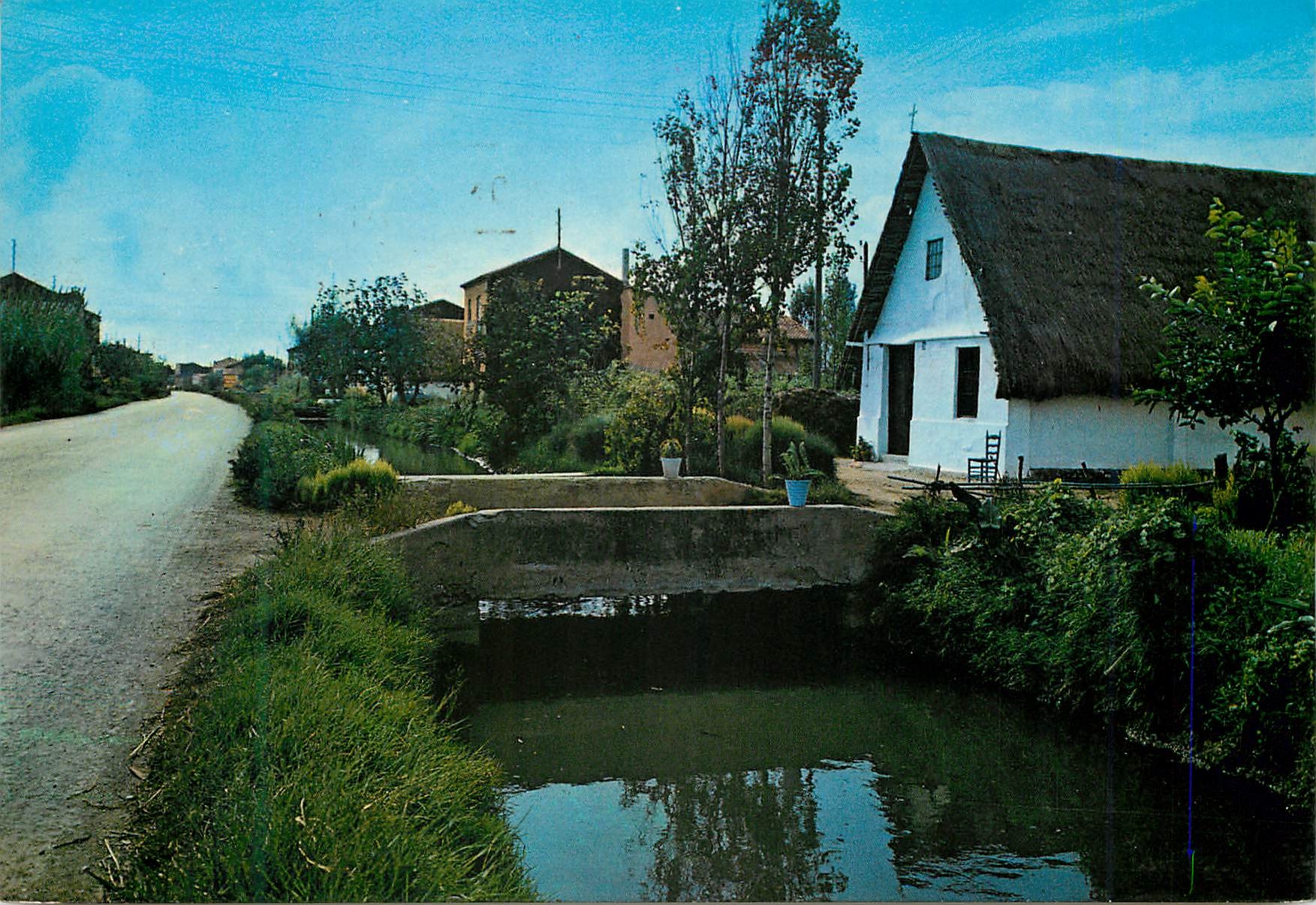 CPM valencia Baraques dans le Jardin Potager