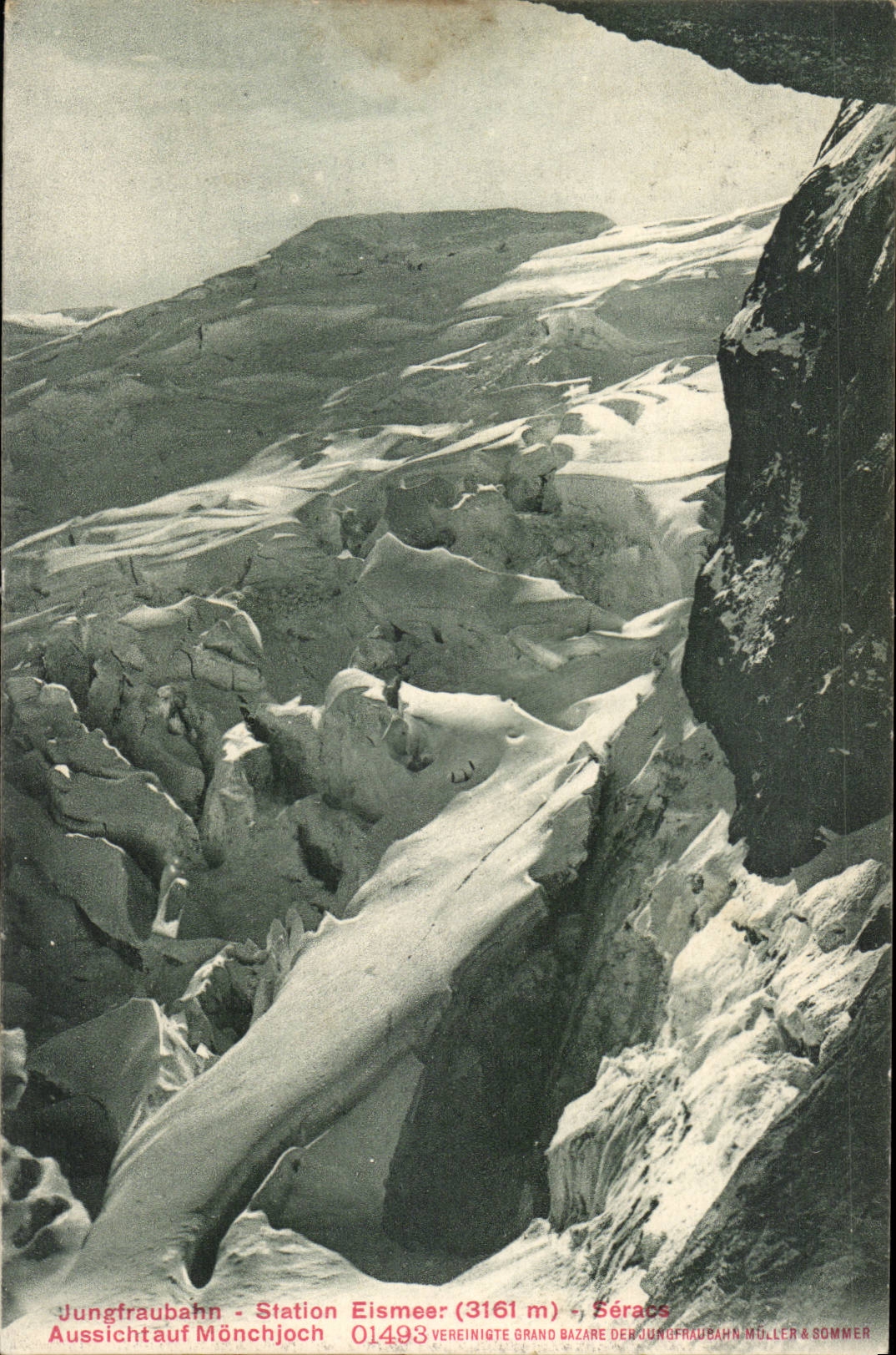 Switzerland - Bern - Jungfraubahn - Staion Eismeer 3161 m Aussicht auf Manchjoch - CPA