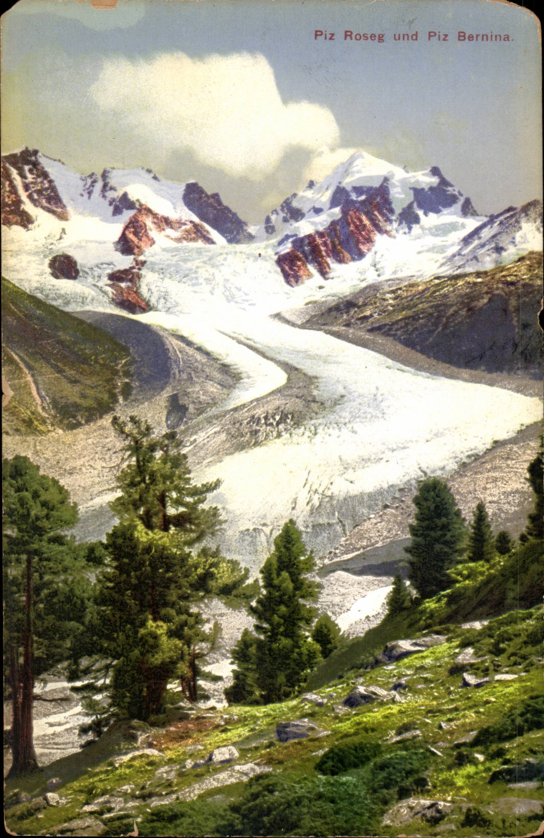 Switzerland - Bern - piz Roseg und Piz Bernina- CPA