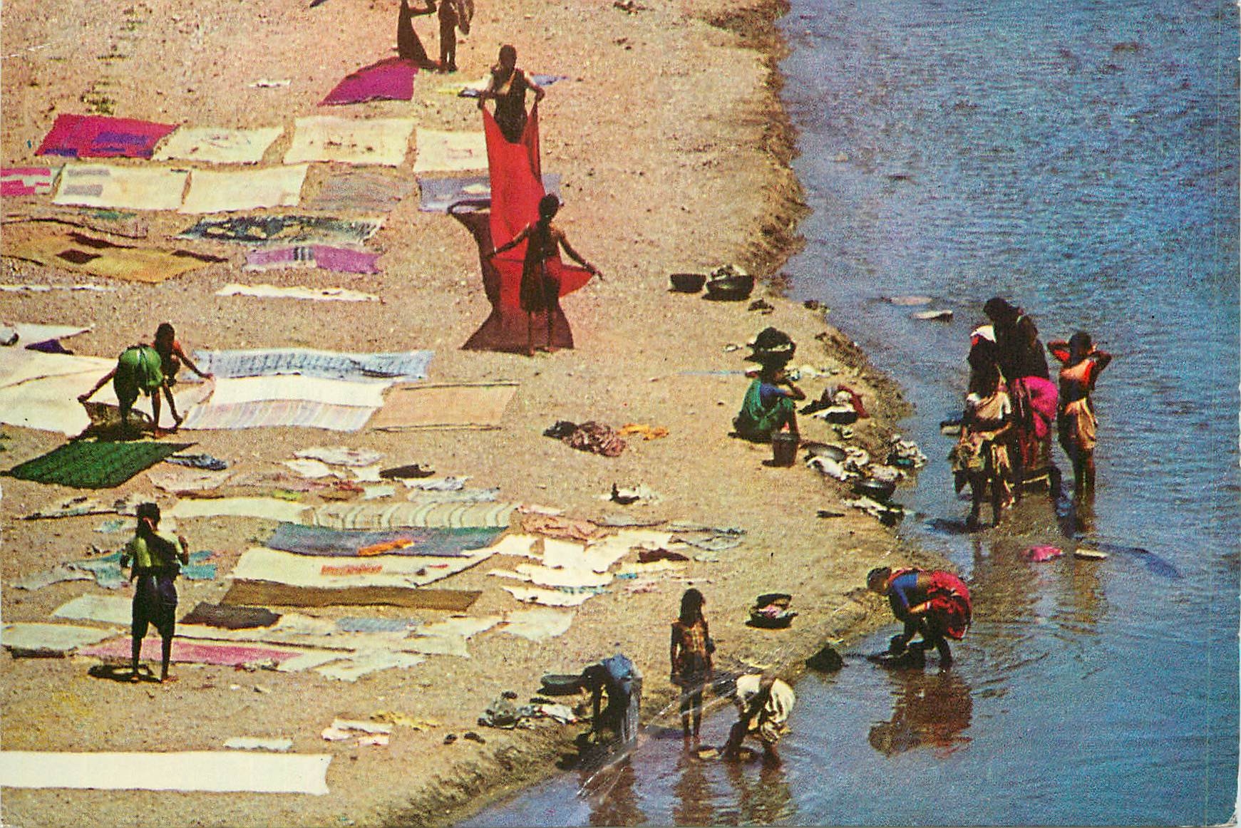 CPM India Drying clotes add color to a village scene 