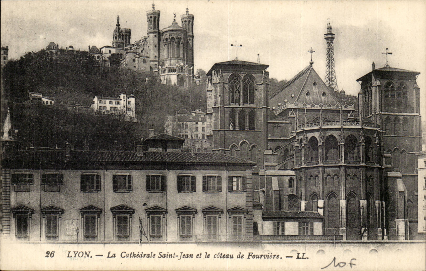 Lyon the Midsummer's Day Cathedral and the slope of Fourviere- CPA