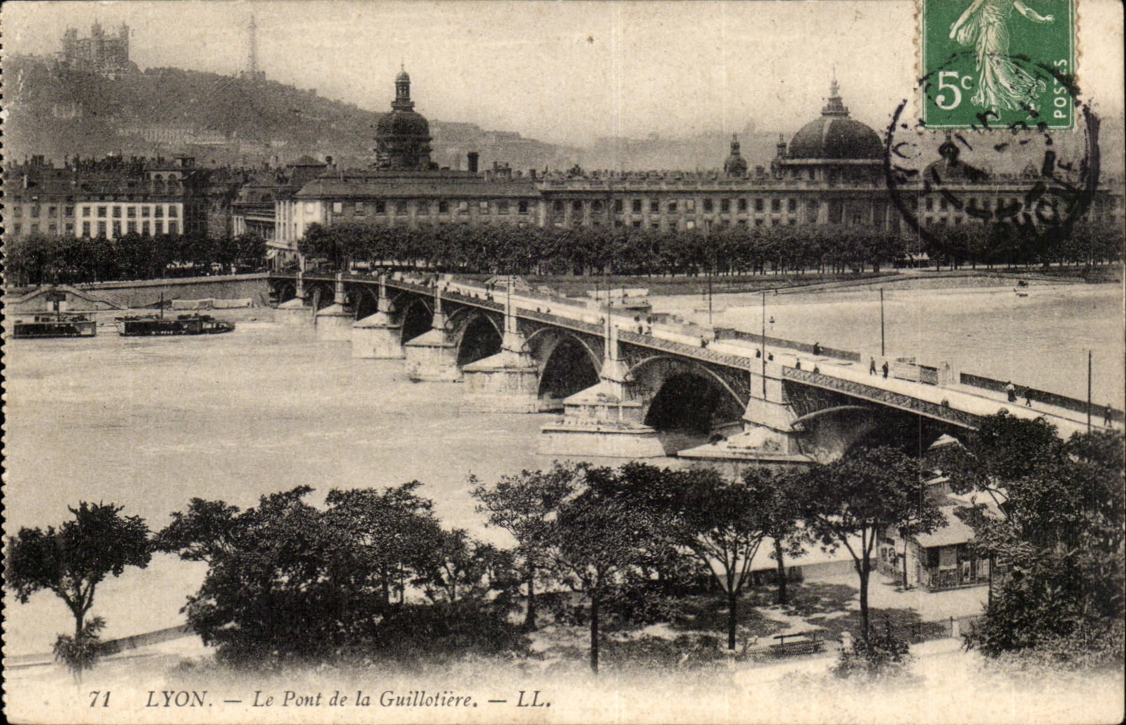 Lyon die Brucke von Guillotiere - CPA