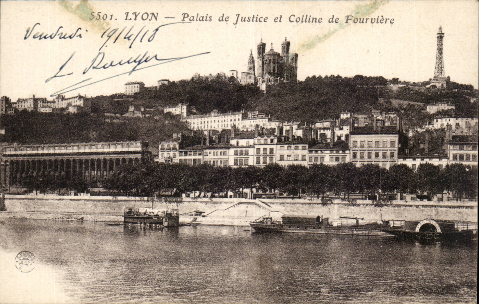 Lyon-Gerichte und Hugel Fourviere- CPA