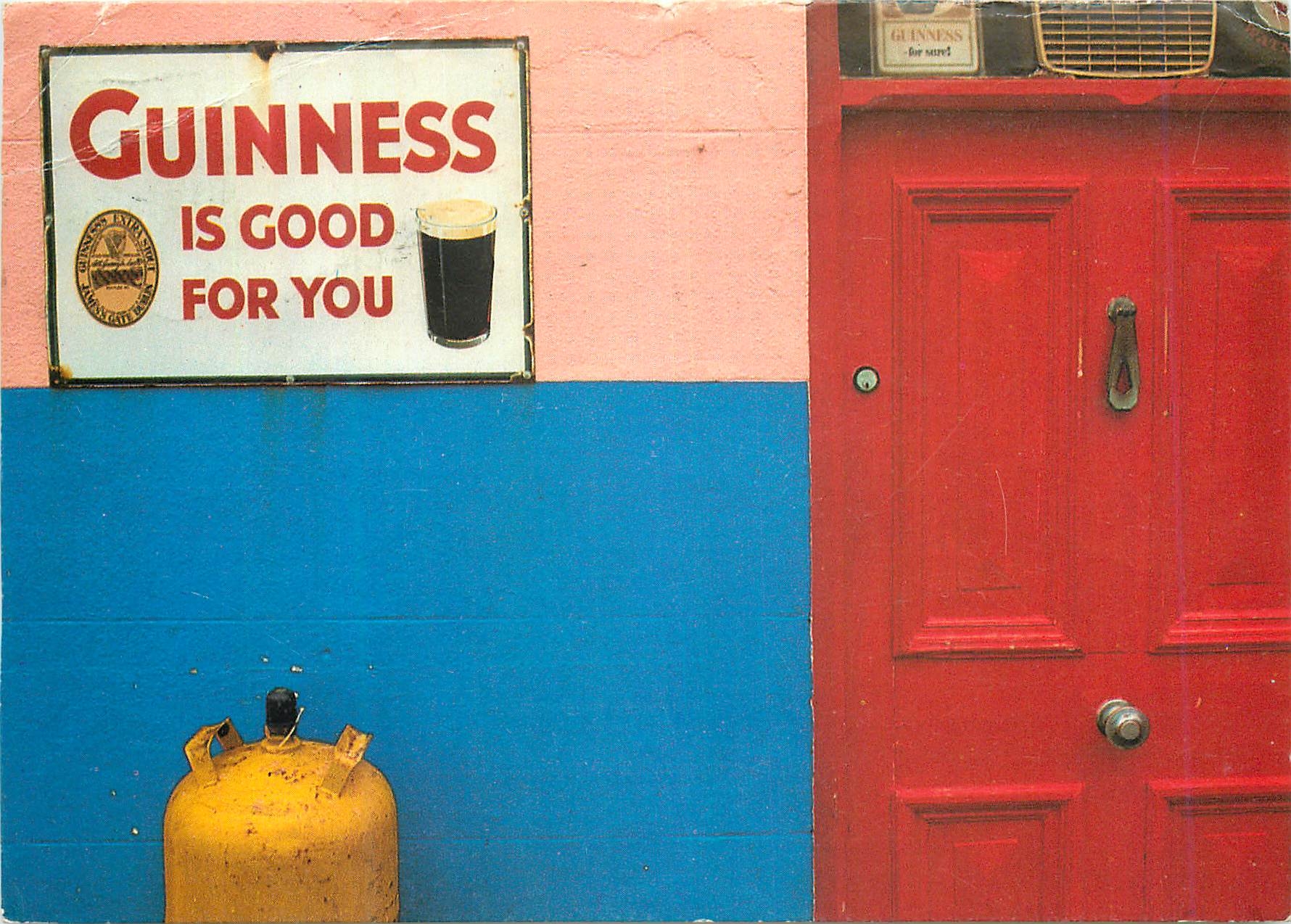 CPM Section of pub front in the village of Anascaul Dingle Peninsula Co Kerry  Guinness is good for you