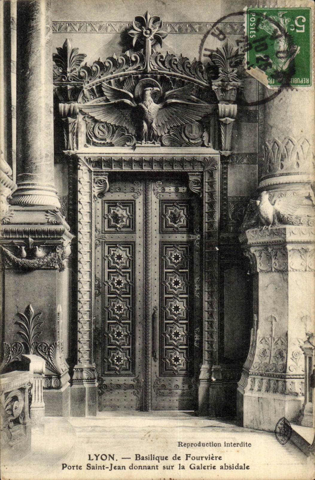 Lyon CPA Basilica of Fourviere Gate Saint Jean giving on the gallery absidale