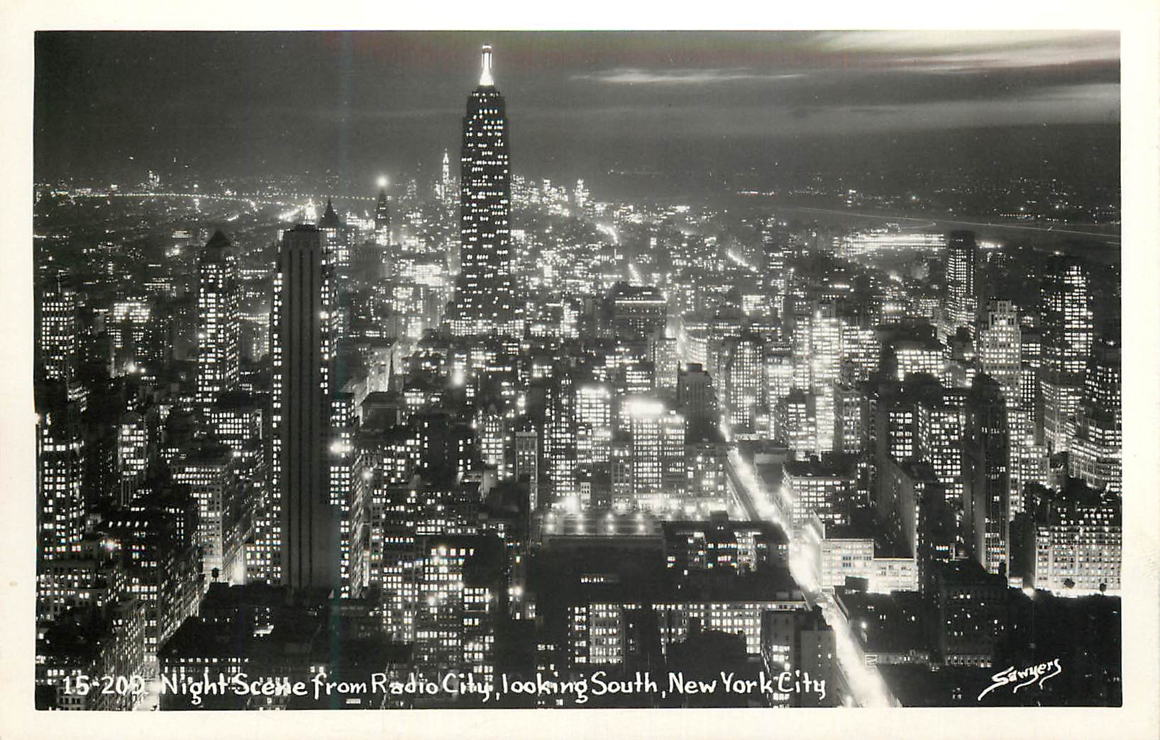 CPM Night Scene from Radio City Looking South New York City