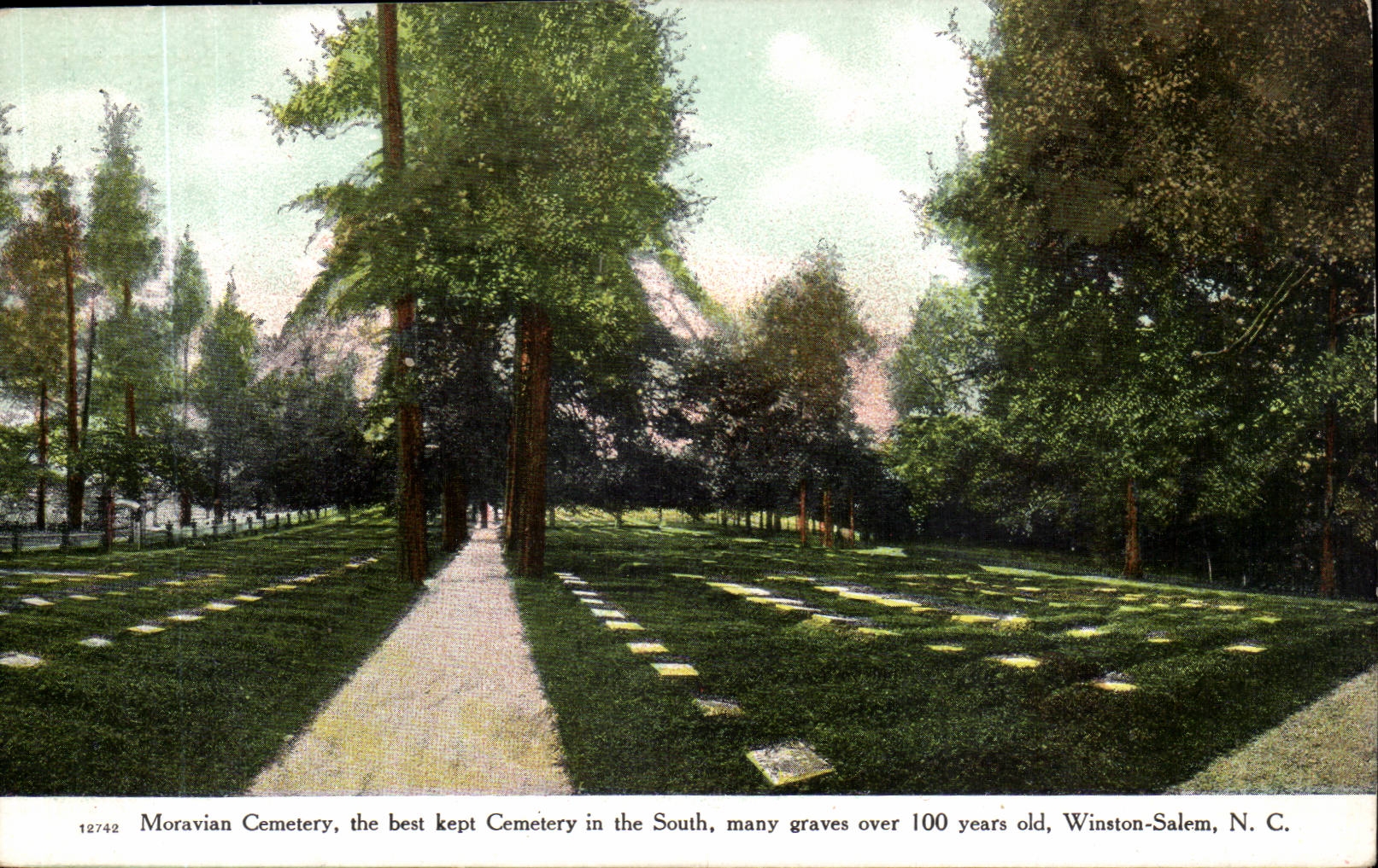 Winston Salem-North Carolina- Moravian Cemetary the best kept Cemetary in the South many serious over 100 years old - CPA