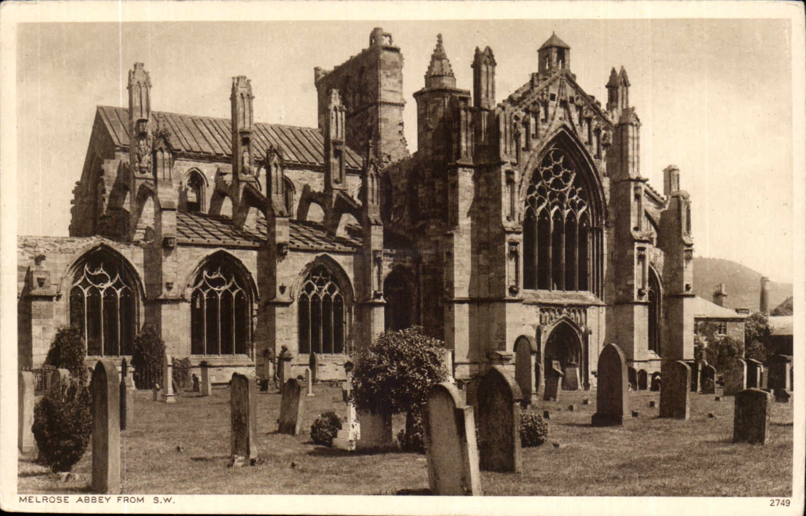 Scotland-- Melrose Abbey From S: W: - CPA