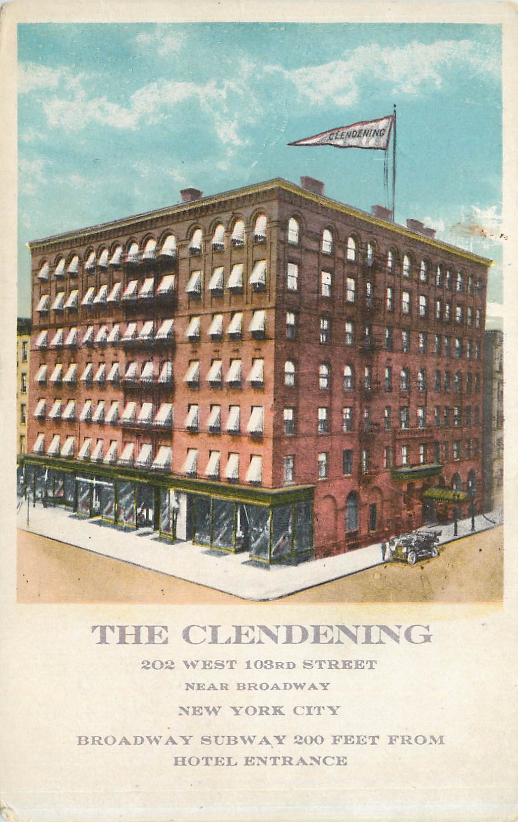 CPA the Clendening 202 Weqt 103RD Street Near Roadway New York City