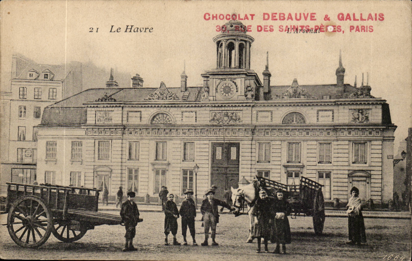 Le Havre CPA Chocolat Debauve et Gallais 30 rue des Saint Peres Paris l arsenal