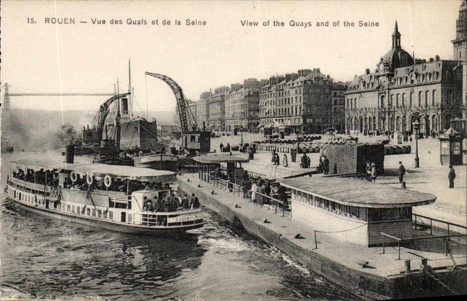 Rouen CPA Seen of the quays and the Seine (boat)