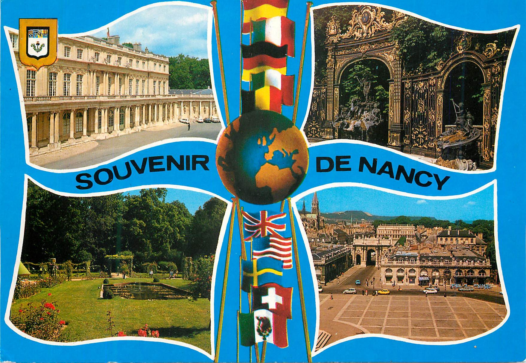 CPM Nancy Meurthe et moselle lorraine (France) palais du gouvernement fontaine neptune parc de la pepiniere place stanis