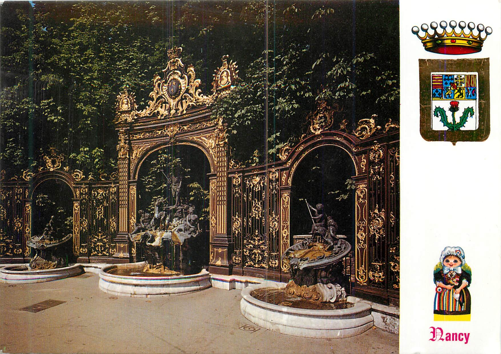 CPM En lorraine (France) Nancy (M et M) fontaine neptune oeuvre du sculpteur Guibal