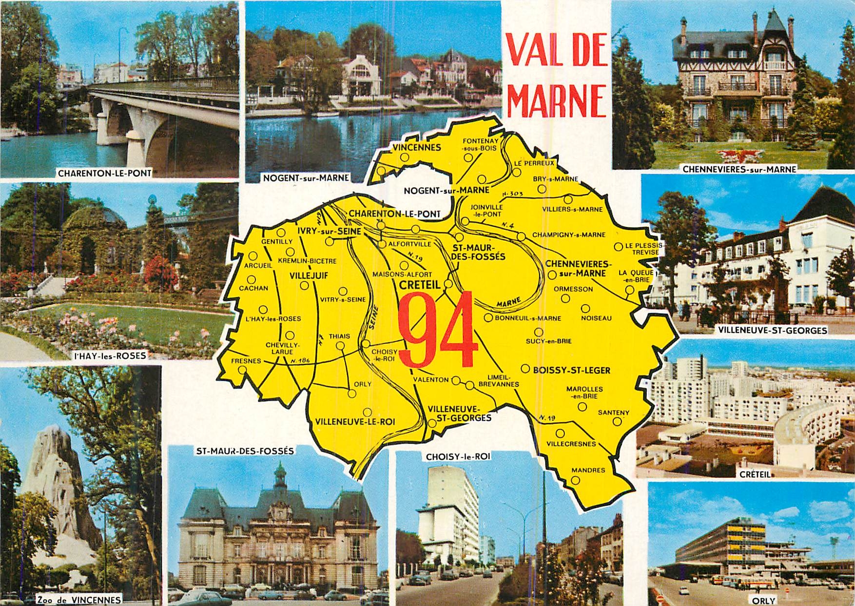 CPM Val-De-Marne Charenton le Pont Nogent sur Marne Chennevieres sur Marne L'Hay les Roses Villeneuve St Georges Zoo de 