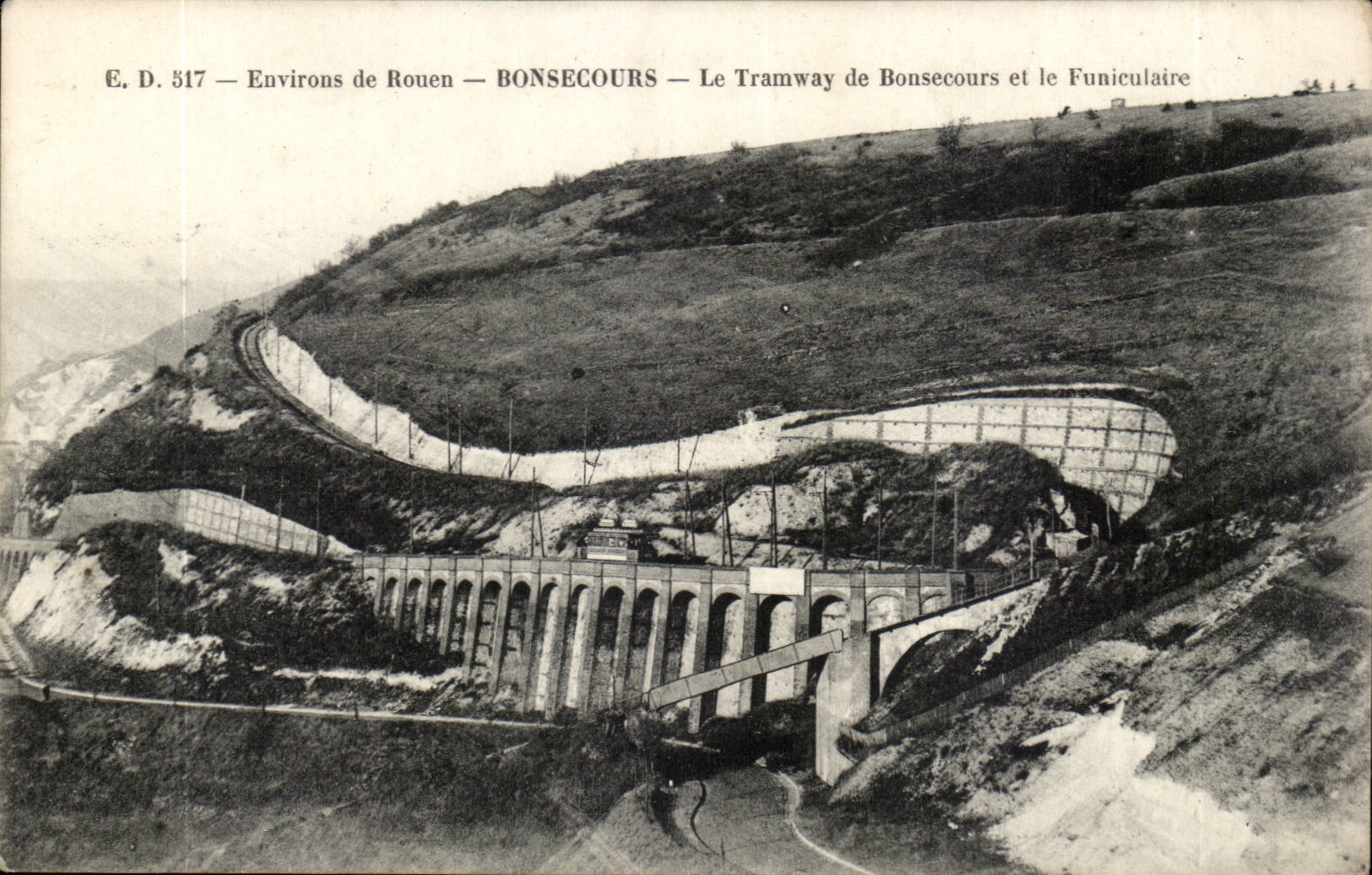 Umlagerungen von Rouen CPA Bonsecours der Forderwagen und das funikulare