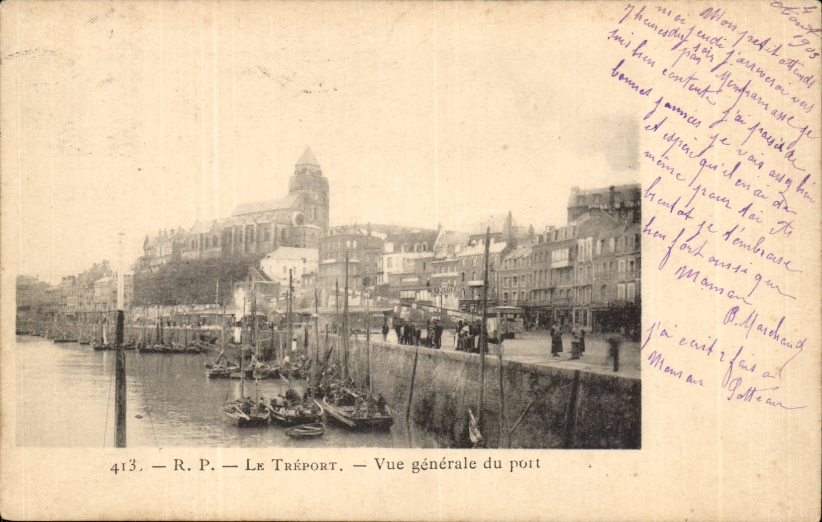 R: P: - Treport- View of the port-boat - CPA
